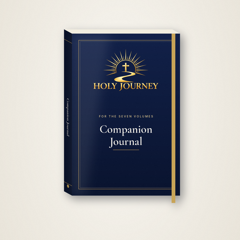 Holy Journey Companion Journal, gold logo on navy