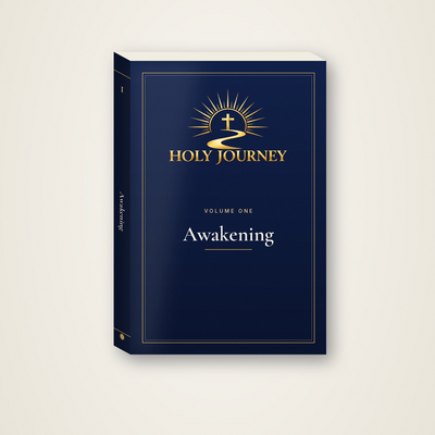 Holy Journey Volume 1: Awakening, softcover, gold logo on navy